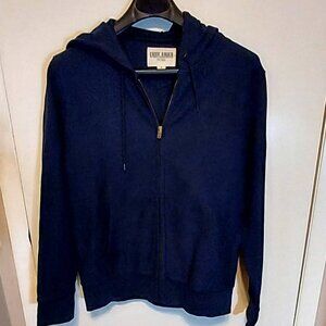 Eddie Bauer Pullover Hooded Sweatshirt Warm & Heavy Sz M Black Long Sleeve